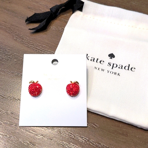 NEW Kate Spade Dashing Beauty Apple Studs - Picture 5 of 7